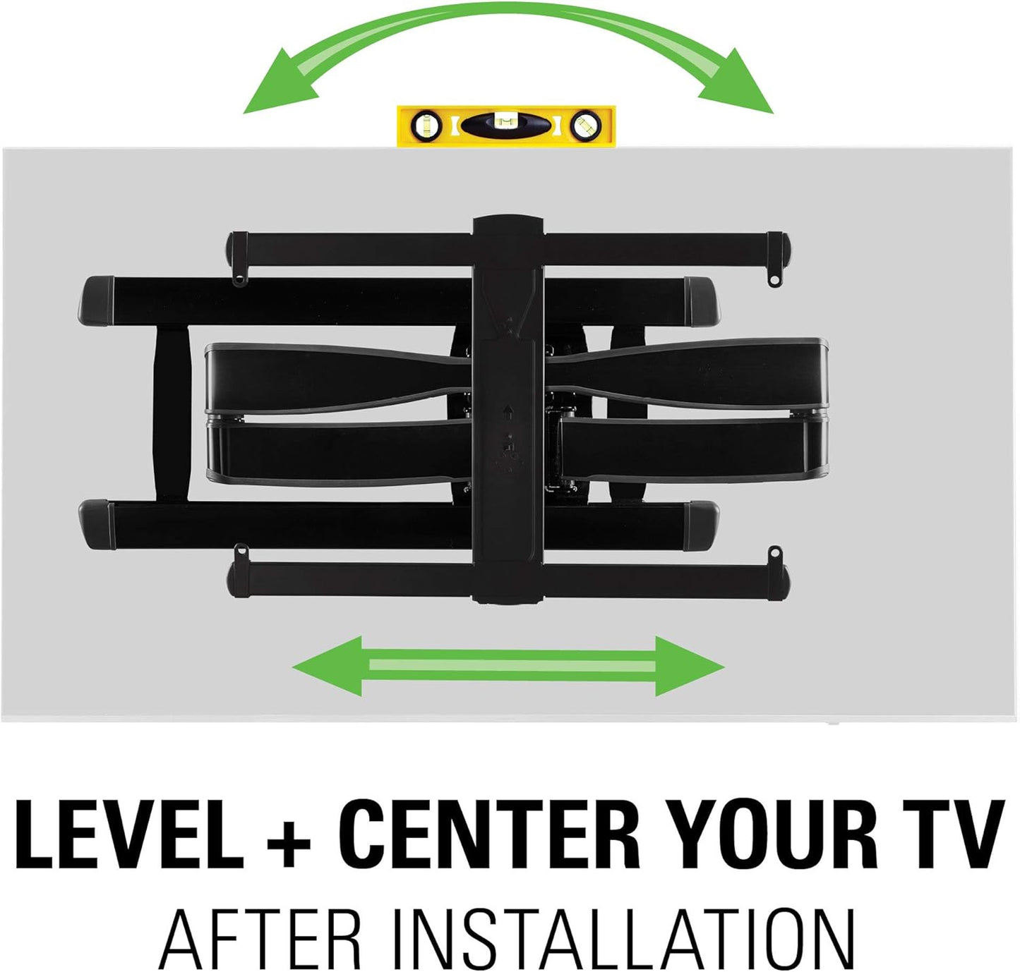 SANUS Full Motion TV Wall Mount for 42” to 90” TVs up to 125lbs – Extend, Swivel, Tilting TV Mount - Easy 3 Step DIY Install w/ Included Hardware - Black Finish