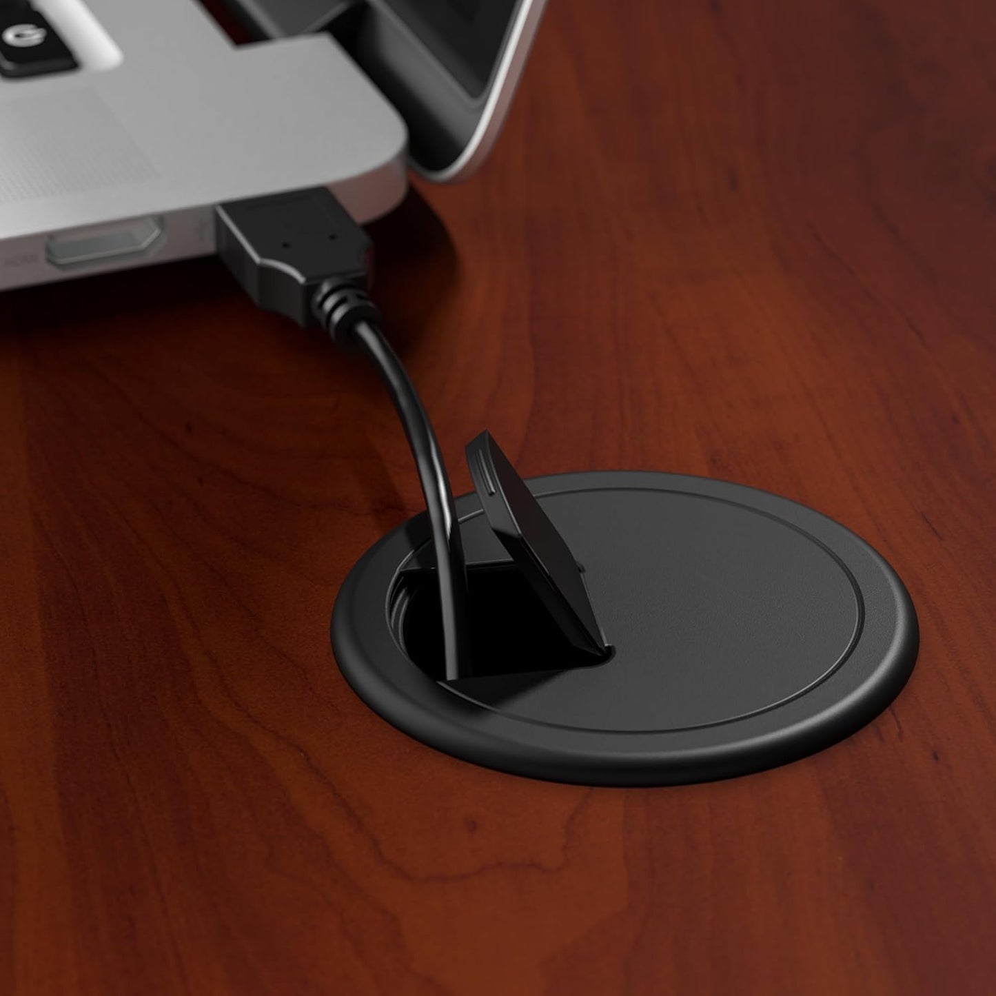 Bush Business Furniture Series A 48W Computer Desk in Hansen Cherry and Galaxy, Small Office Table for Home or Professional Workspace