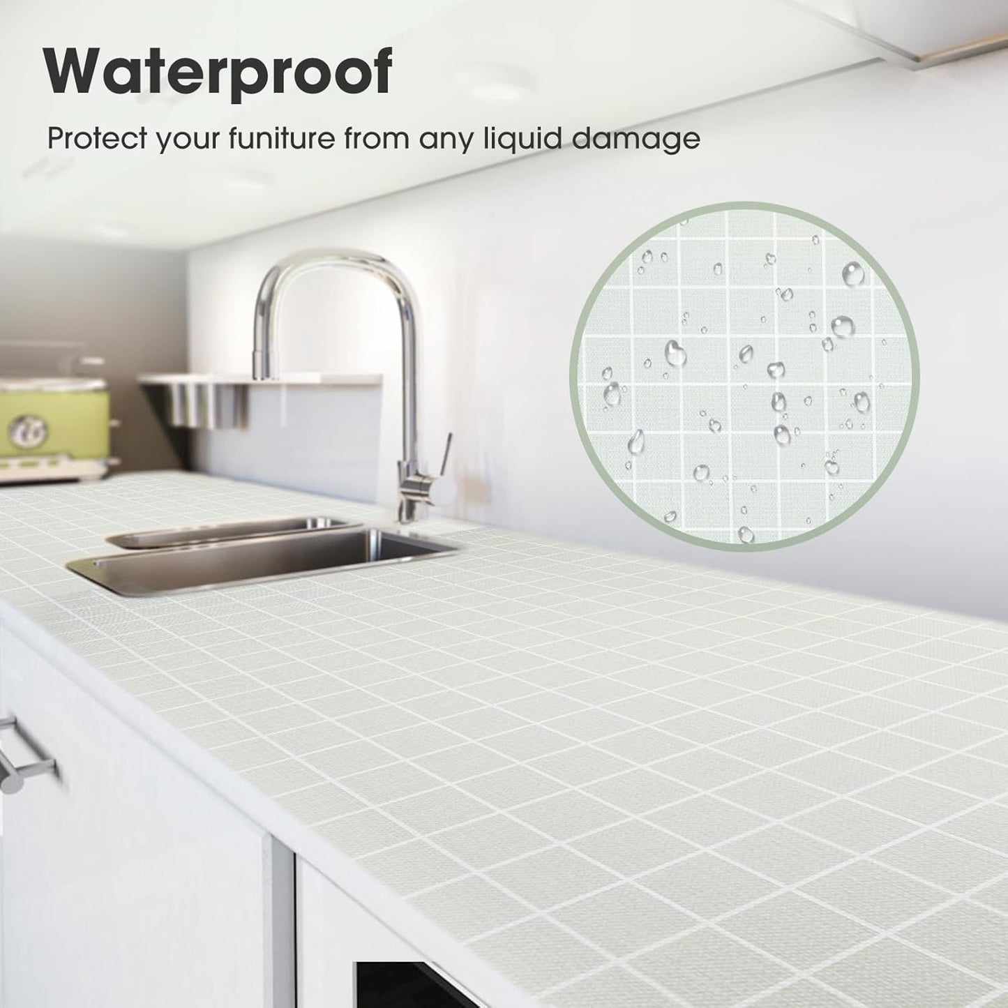 Beautysaid Shelf and Drawer Liner for Kitchen Cabinet, Non Adhesive Non Slip Shelf Paper Waterproof Washable Thickened for Dresser Pantry Shelve Bathroom Protector Liner(Light Green,18 in x 20 FT)