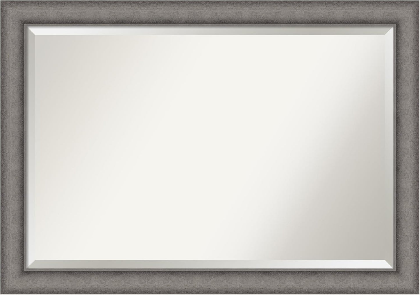 Amanti Art Grey Wall Mirror 29x41 Burnished Concrete Rectangle Bathroom Mirror for Wall Decor Living Room, Large Modern Contemporary Wood Frame, Hangs Horizonally and Vertically, Bathroom Decor