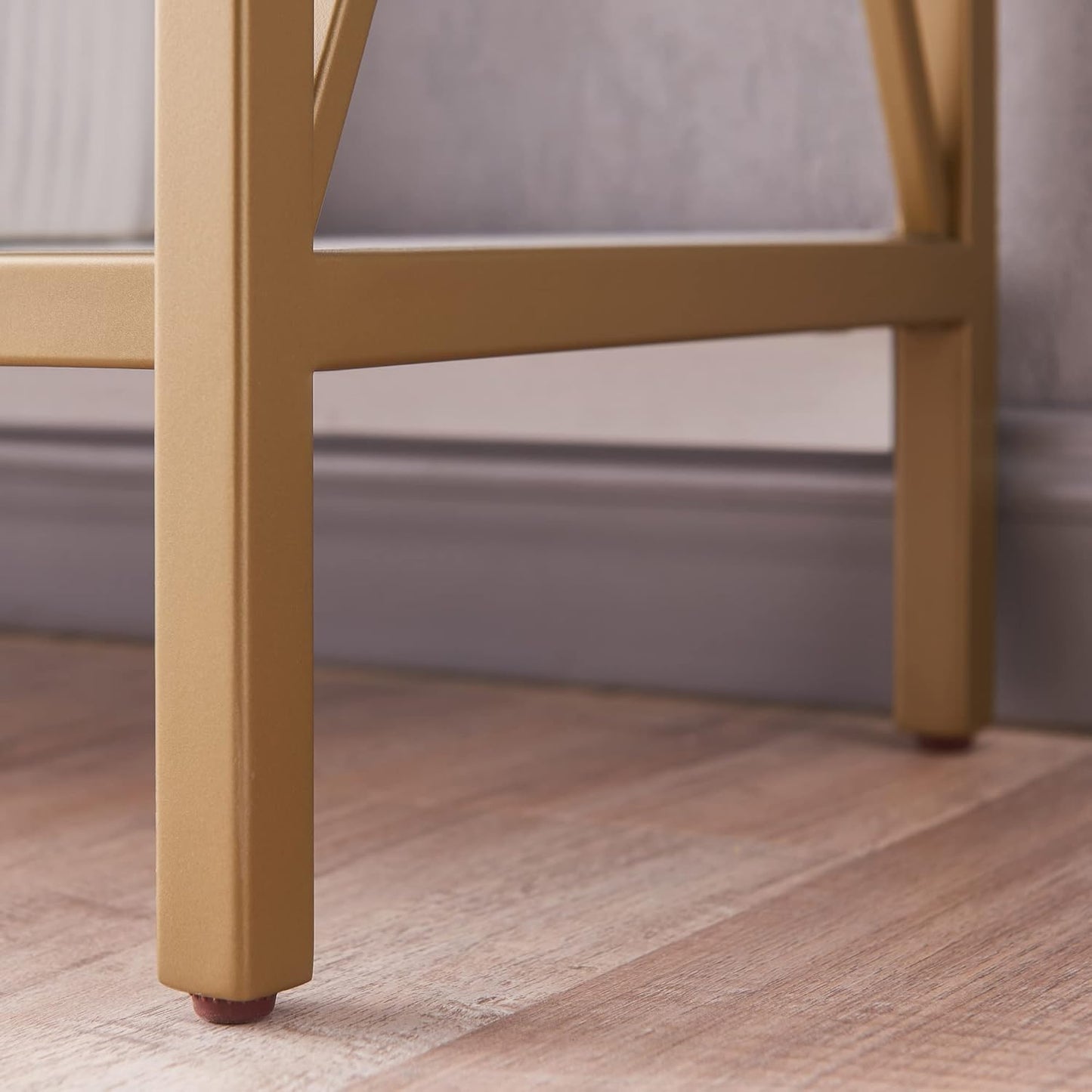 Leick Home Claudette Mixed Metal and Wood Bookshelf, White and Gold, Compact Storage for Small Spaces, 9261-WTGL