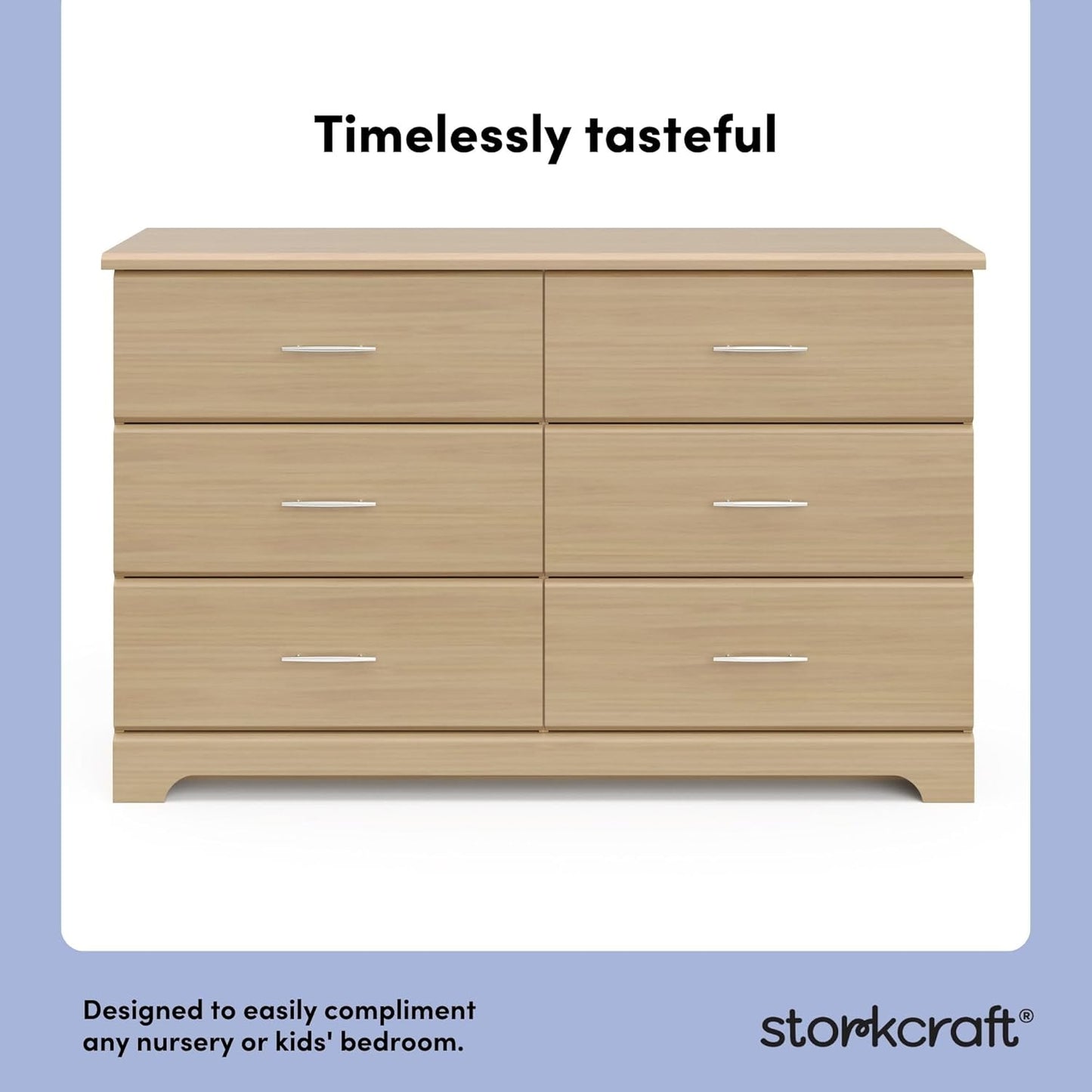 Storkcraft Brookside 6-Drawer Dresser (Driftwood) – GREENGUARD Gold Certified, Nursery & Kids Storage, Nursery Essentials, Kids Room Storage, Durable Bedroom Dresser