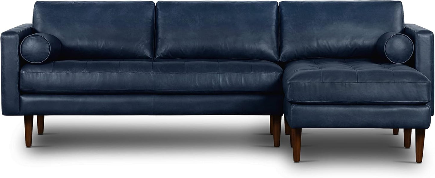 POLY & BARK Napa Furniture, Right Facing Sectional Sofa, Midnight Blue