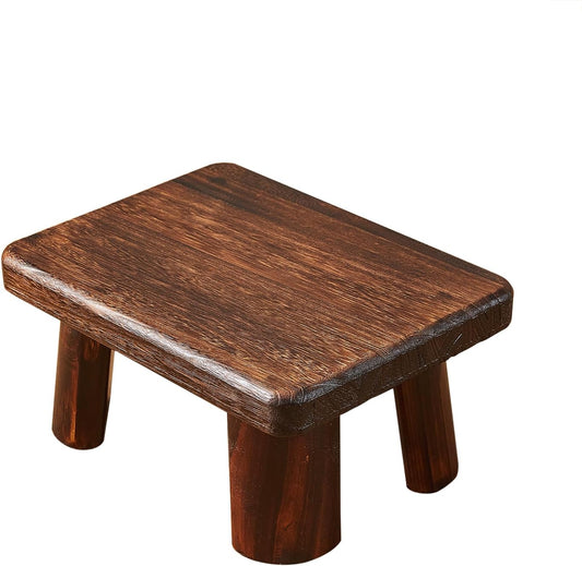 Wood Stool & Bench - Kids, Small, Kitchen Step, Wooden Steps & Plant Stand (14.2"x10.2"x7.1")