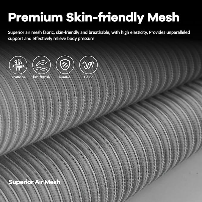 Office Chair,Ergonomic Mesh Desk Chair with Adjustable Lumbar Support,Computer Chair with Flip-up Armrests, Rolling Executive Chairs, Home Office Chair(Grey)