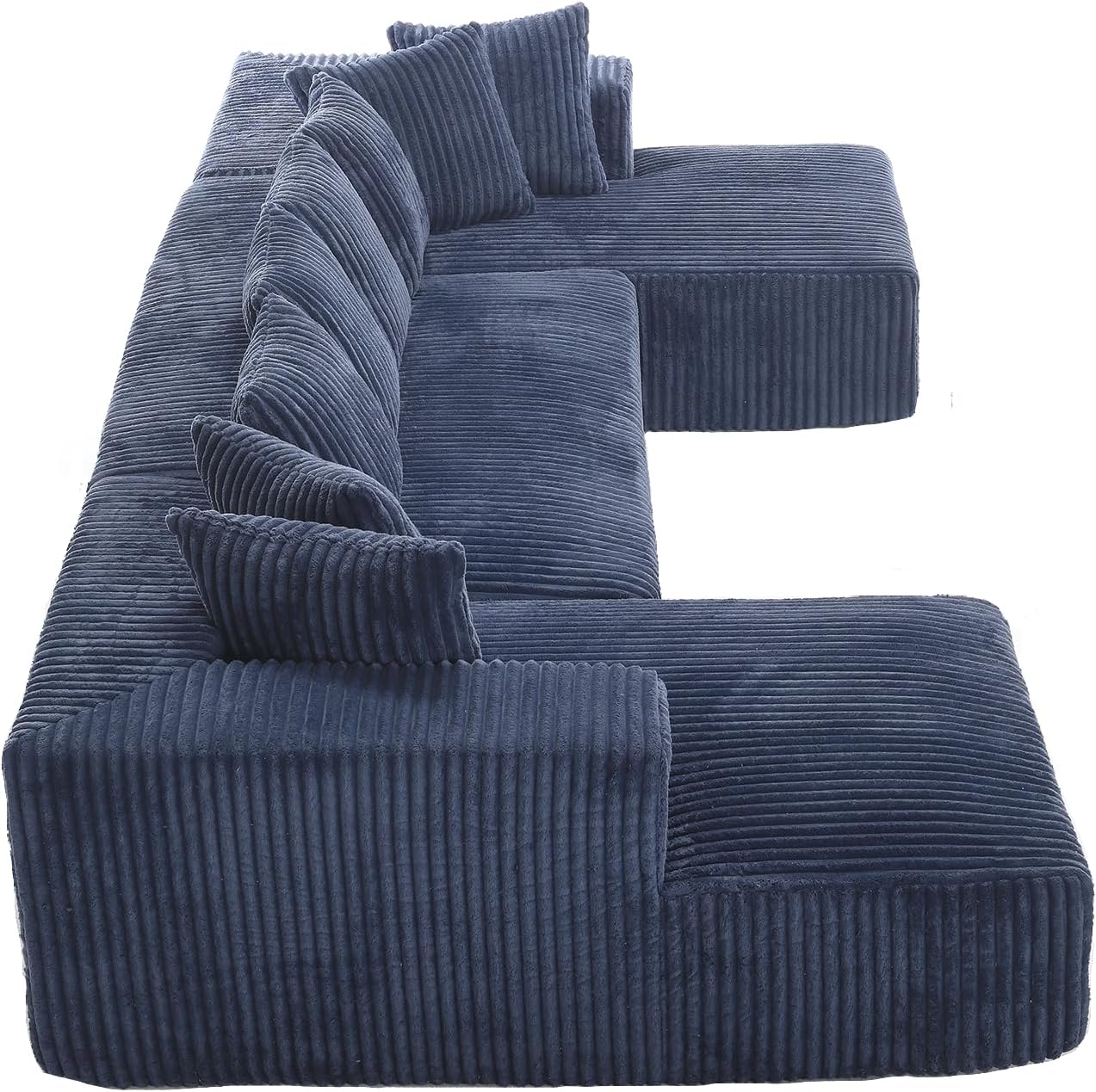Free Combination Cloud Boneless Modular Sectional Sofa with Chaise Lounge,Modern Minimalist Upholstered Couches, Oversized U Shaped Lounge Sofa Couch w/ 8 Pillows