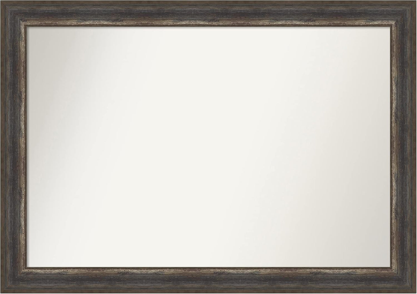 Amanti Art Brown Bathroom Mirror for Over Sink, 29x41 Alta Rustic Char Rectangle Vanity Mirror, Large Country Rustic Frame, Hangs Horizonally and Vertically, Bathroom Wall Decor, Non-Beveled Edge