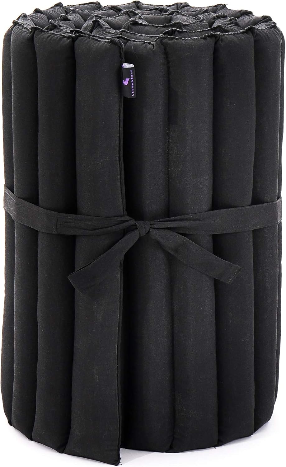 Leewadee - Foldable Floor Mattress - Japanese Roll Up Futon -Trifold Tatami Mat- Guest Floor Bed - Camping Mattress - Thai Massage Mat, Kapok Filled, 75 x 20 inches, Black