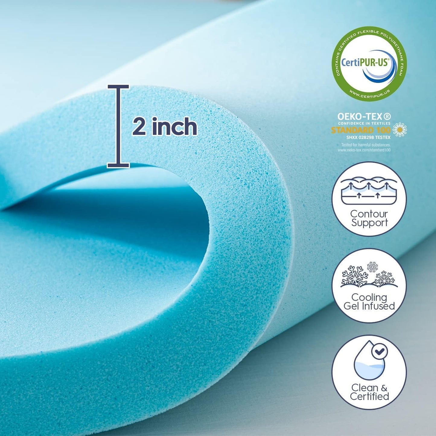 ELEMUSE 3 Inch Dual Layer Memory Foam Mattress Topper King, 2 Inch Cooling Gel Memory Foam Plus 1 Inch Down Alternative Pillowtop Mattress Pad with Cooling Cover, Soft Comfort Support, Black