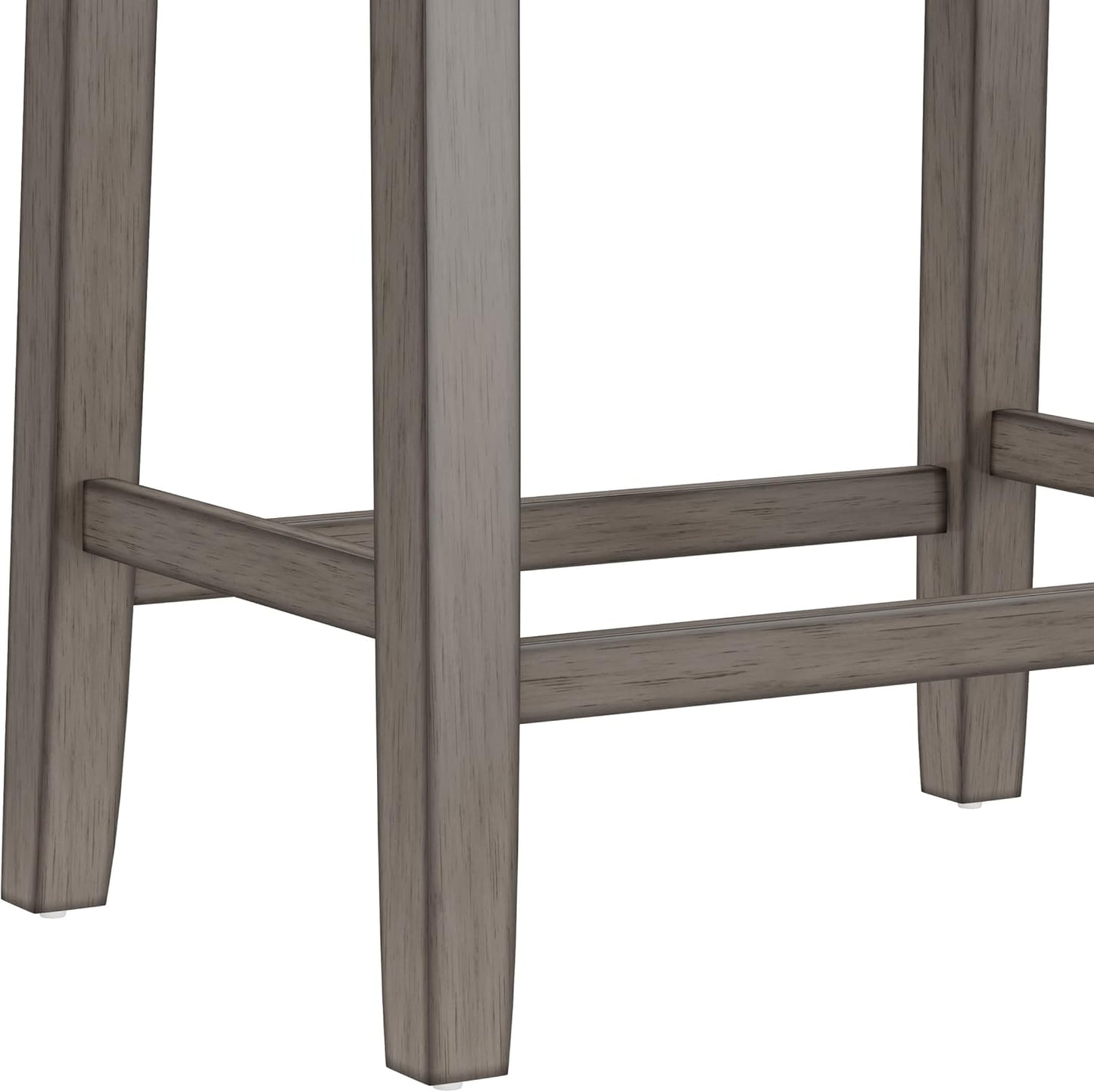 Hillsdale Fiddler Wood Backless Counter Height Stool with Saddle-Style Seat, Aged Gray