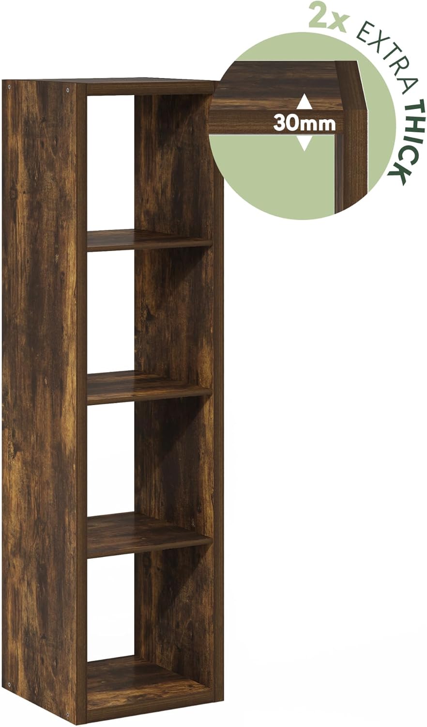 Furinno Cubicle Open Back Decorative Verticle Cube Storage Organizer, 4-Cube, Amber Pine