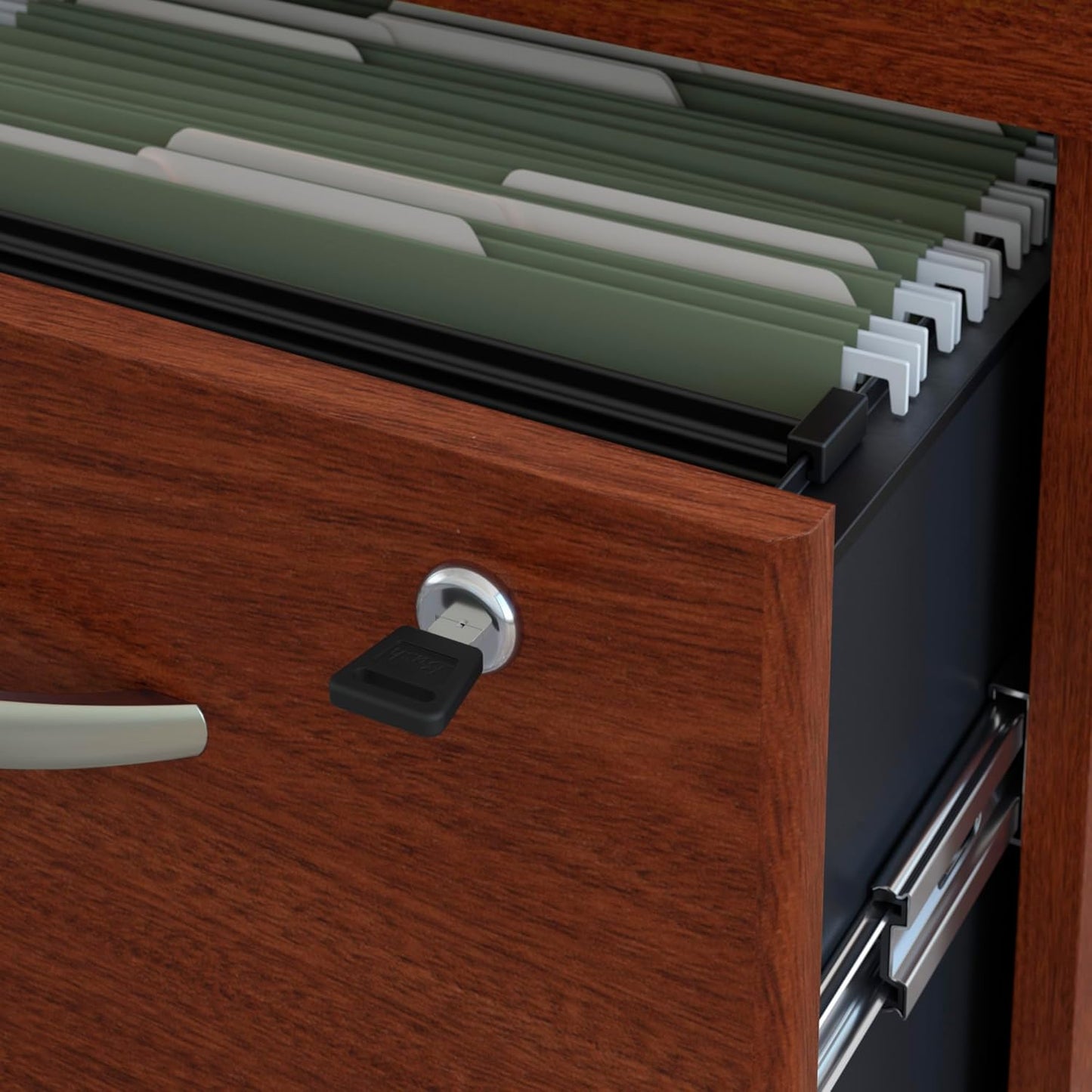 Bush Business Furniture Series C 2 Drawer Rolling File Cabinet in Mahogany - Assembled, Mobile Document Storage for Home or Professional Office
