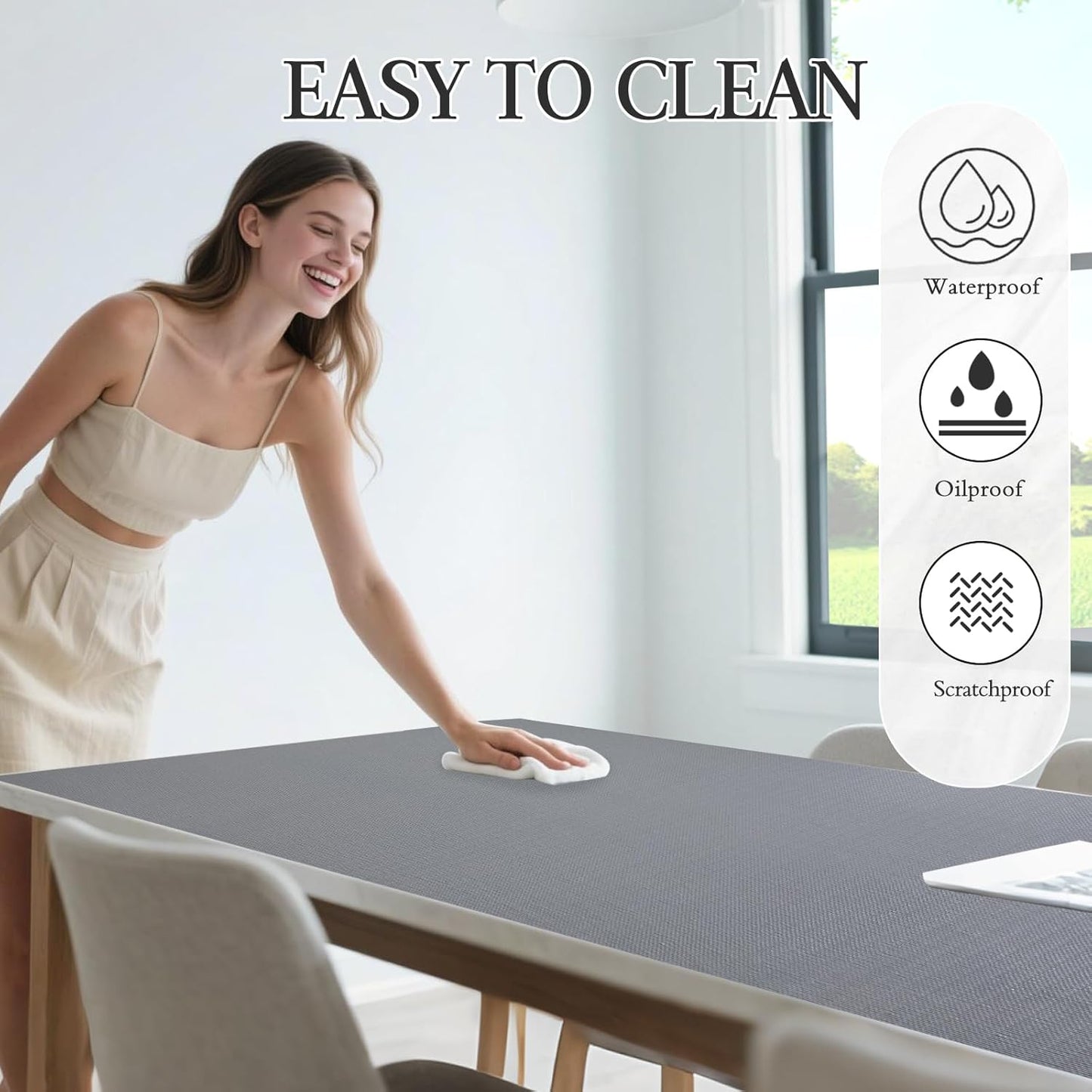 Beautysaid Shelf and Drawer Liner for Kitchen Cabinet, Non Adhesive Non Slip Shelf Paper Waterproof Washable Thickened for Dresser Pantry Shelve Bathroom Protector Liner(Gray,12 in x 30 FT)