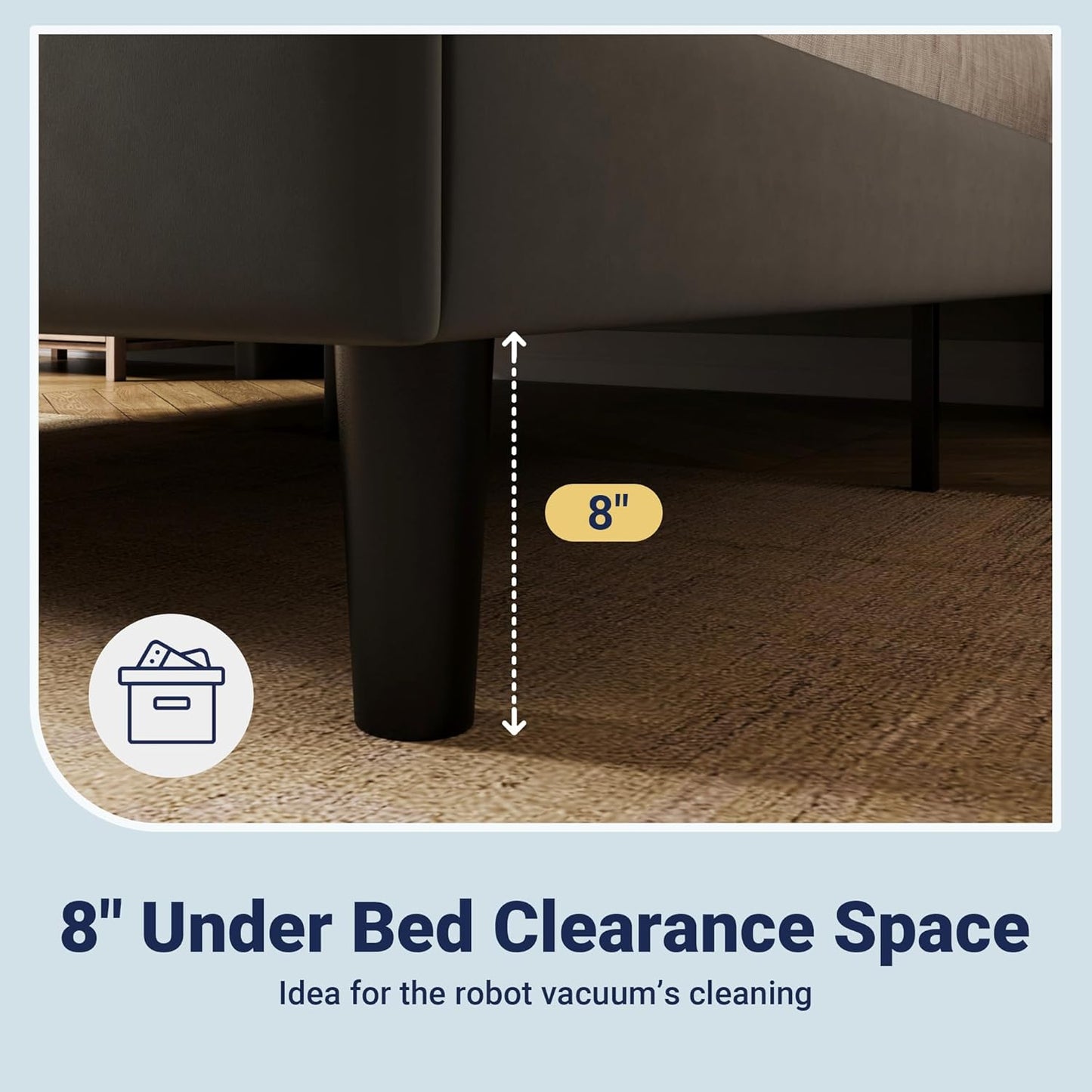 Allewie Full Size Platform Bed Frame with Velvet Upholstered Wingback Headboard, No Box Spring Needed, Under Bed Storage Space, Strong Wooden Slats, Modern Mattress Foundation, Easy Assembly, Grey