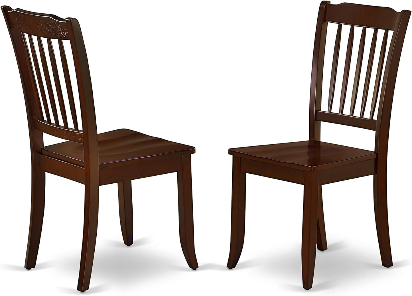 East West Furniture ESDA3-MAH-W 3 Piece Modern Dining Table Set Contains a Round Wooden Table with Pedestal and 2 Dining Room Chairs, 30x30 Inch, Mahogany