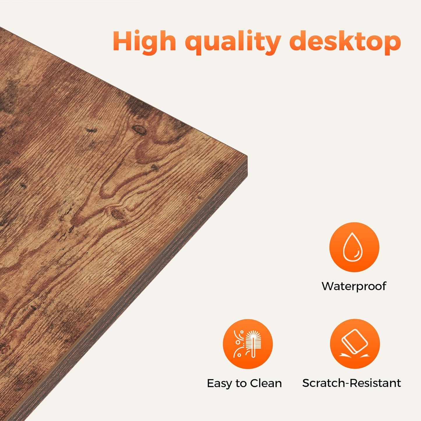 Rolling Computer Desk with Wheels, Gaming Desk for Small Spaces, Modern Simple Style Table for Home Office, Study Writing Table (Caster, Dark Brown, 48 inch)