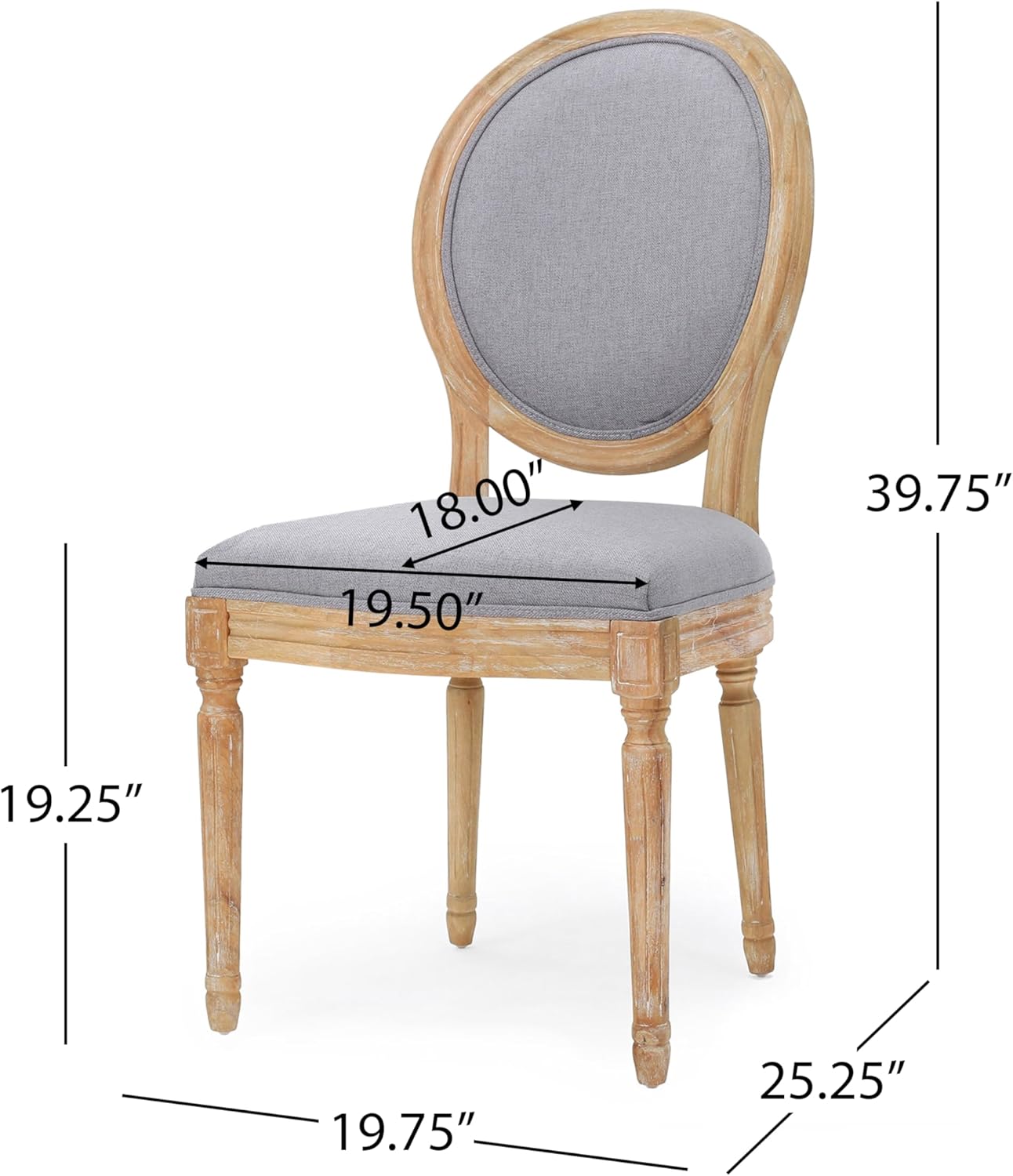 Christopher Knight Home Phinnaeus Fabric Dining Chairs, 2-Pcs Set, Light Grey