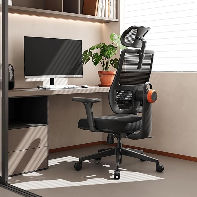 Newtral Ergonomic Office Chair with Adaptive Lumbar Support- High Back Desk Chair with Adjustable Headrest, 3D Armrest, Adjustable Seat Depth & Height, Home Office