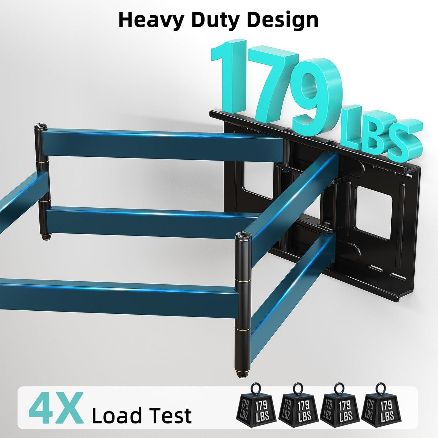 Heavy Duty TV Wall Mount for 42-90" TVs, 4X Load Tested Holds 179lbs, 40.9" Smooth Gliding Extension Arms, Full Motion Swivel & Tilt, VESA 800x400, Fits 16-18" Studs