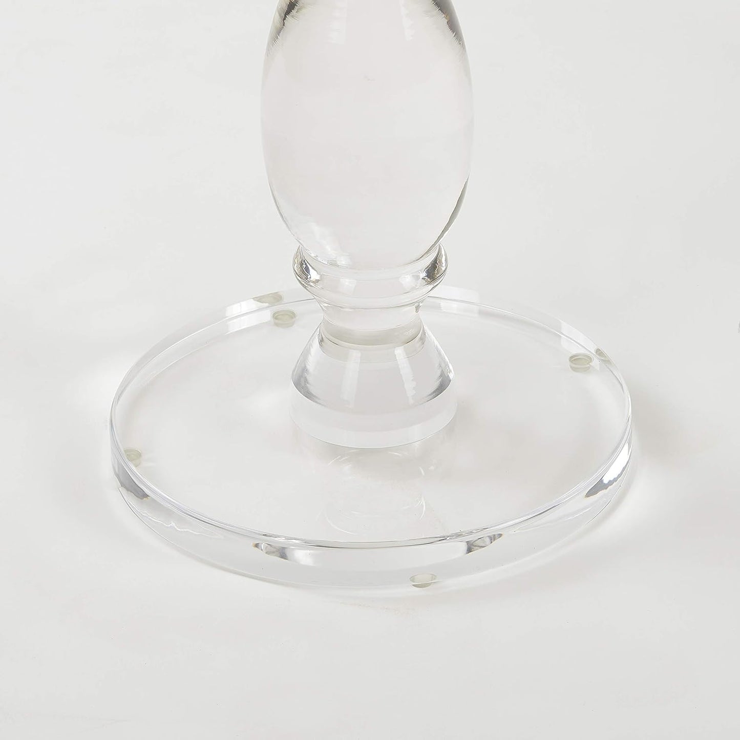 LIKENOW Acrylic End Table,Acrylic Side Table,Modern Nightstand with Clear Small Round Top and Solid Post for Living Room,Bedroom and Lobby 18.9x18.9x23.6High inches