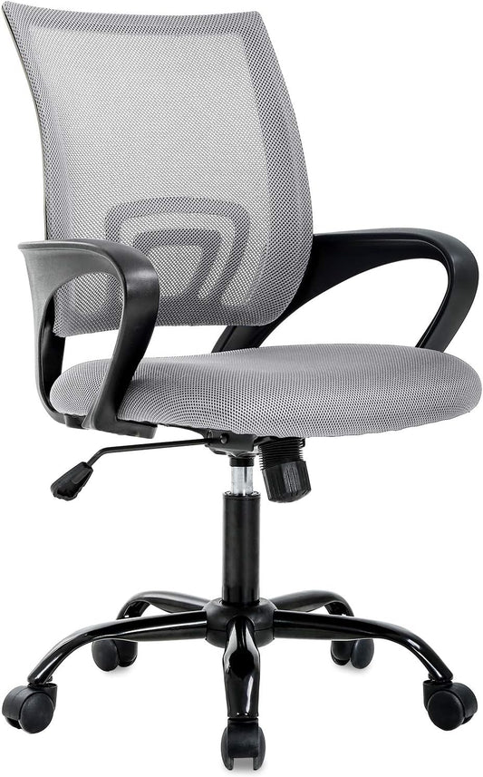 BestOffice Office Chair Ergonomic Cheap Desk Chair Mesh Computer Chair Lumbar Support Modern Executive Adjustable Stool Rolling Swivel Chair for Back Pain (Grey)