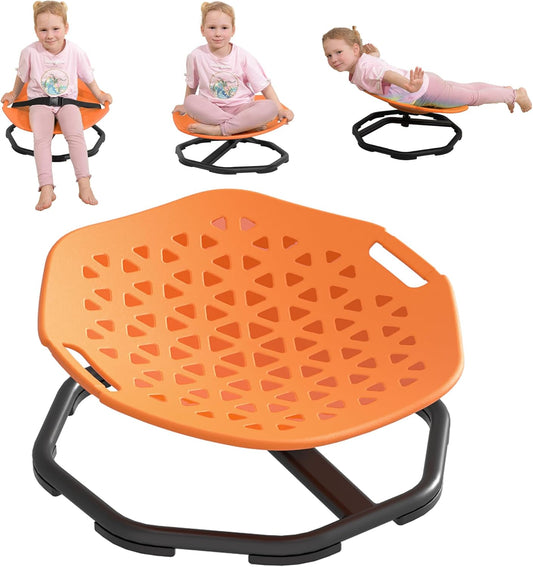 Sensory Spinning Chair for Autistic Kids,Upgraded Swivel Chair for Kids with Handles, Improves Focus and Balance, Ideal for Indoor and Outdoor Play Equipment (Safety Belt Included)