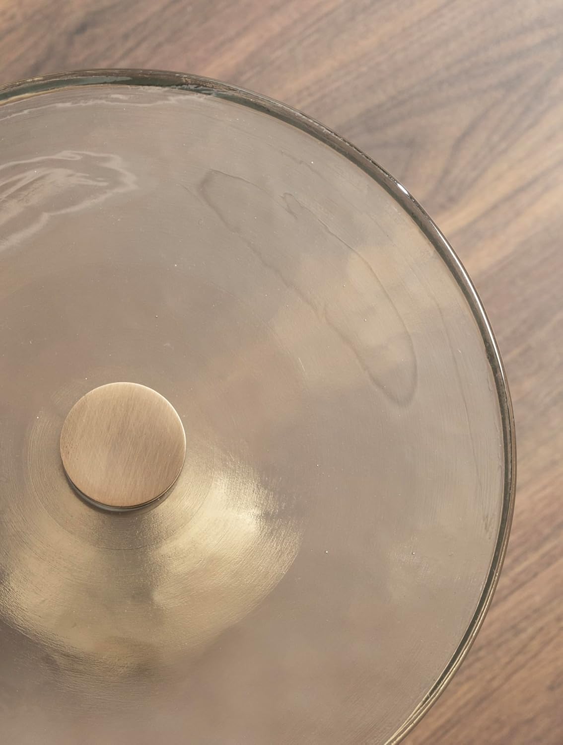 Kate and Laurel Xyler Modern Round Metal and Glass Drink Table, 10 x 10 x 24, Clear Glass and Antique Brass, Transitional Plant Pedestal Table for Use as Indoor Plant Stand or Small Bathtub Table