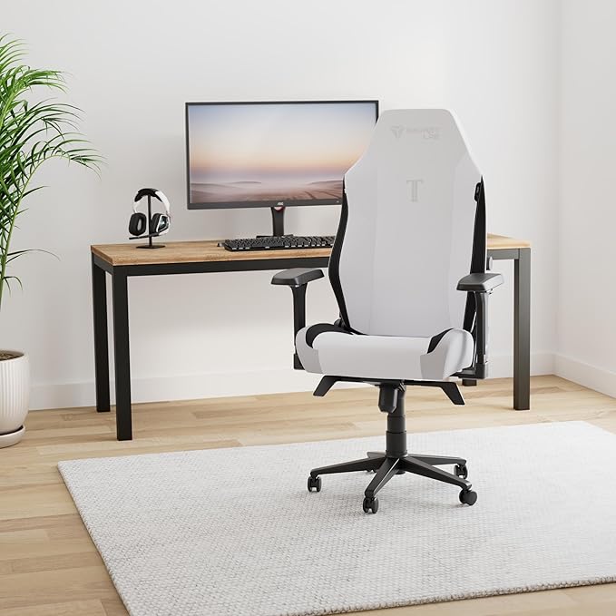 Secretlab Titan Evo Arctic White Gaming Chair - Reclining, Ergonomic, Heavy Duty Computer Chair with 4D Armrest, Magnetic Head Pillow & Lumbar Support - Big and Tall Up to 395lbs - White - Fabric