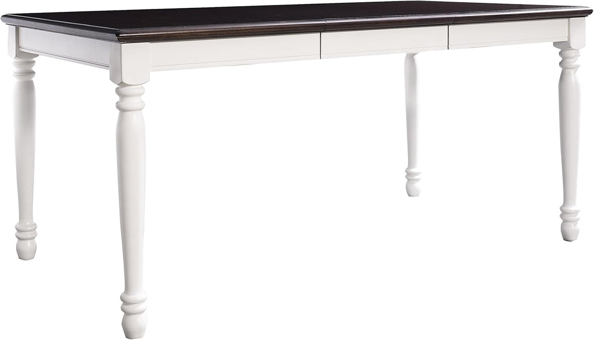 Crosley Furniture Shelby 3-Piece Traditional Dining Table Set for 6 with 2 Wood Benches, Distressed White