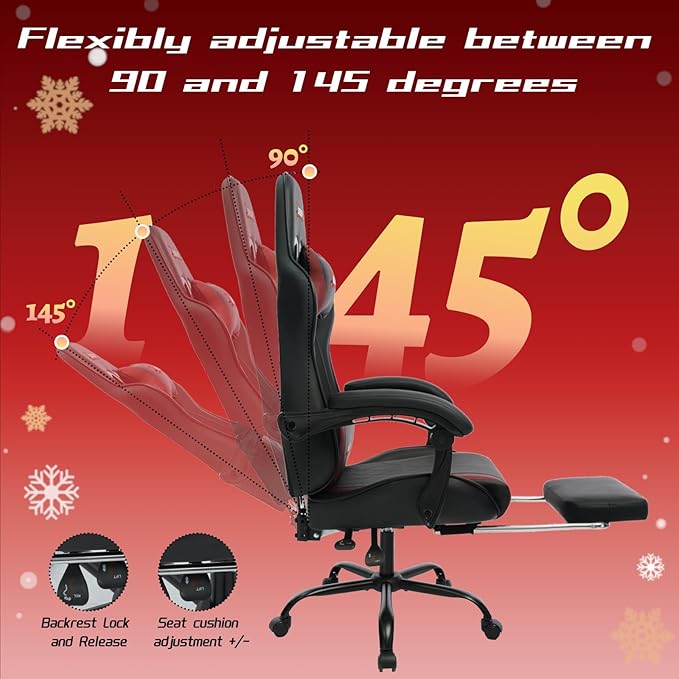 E-Sports Gaming Chair Sports Car Driving Seat PU Material Moulded Sponge Comfortable and Safe Mg (1001-Red)