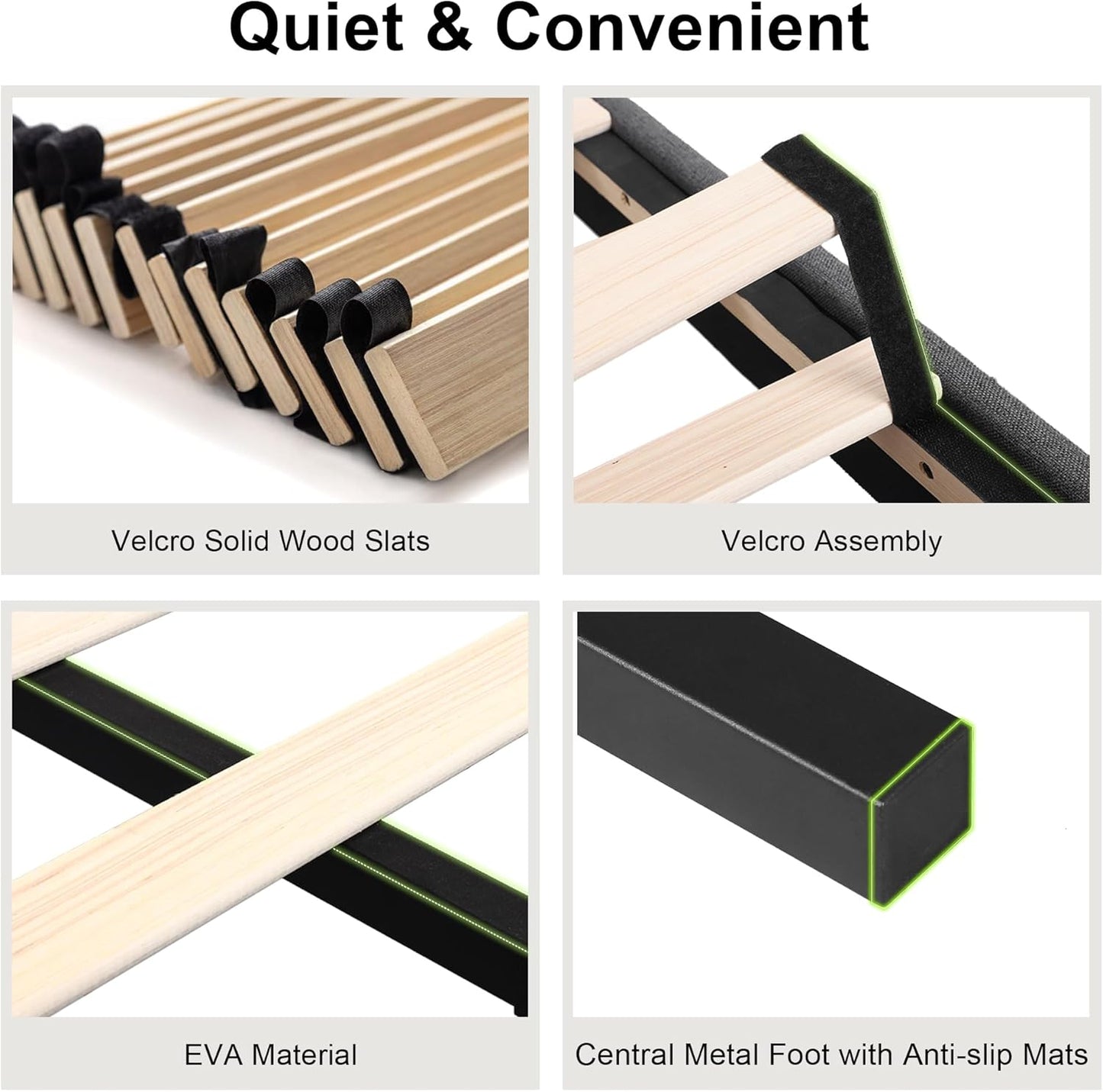 Feonase Queen Platform Bed Frame with Button Tufted Headboard, Upholstered Linen Bed with Wooden Slats Support, No Box Spring Needed, Easy Assembly, Noise-Free, Dark Grey