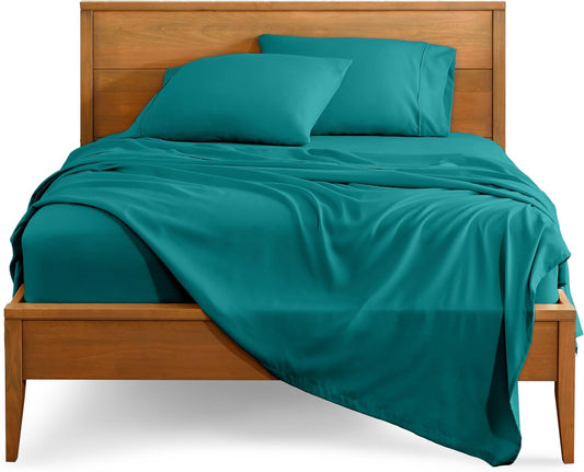 Bare Home King Sheet Set - Luxury 1800 Ultra-Soft Microfiber King Bed Sheets - Double Brushed - Deep Pockets - Easy Fit - 4 Piece Set - Bedding Sheets & Pillowcases (King, Emerald)