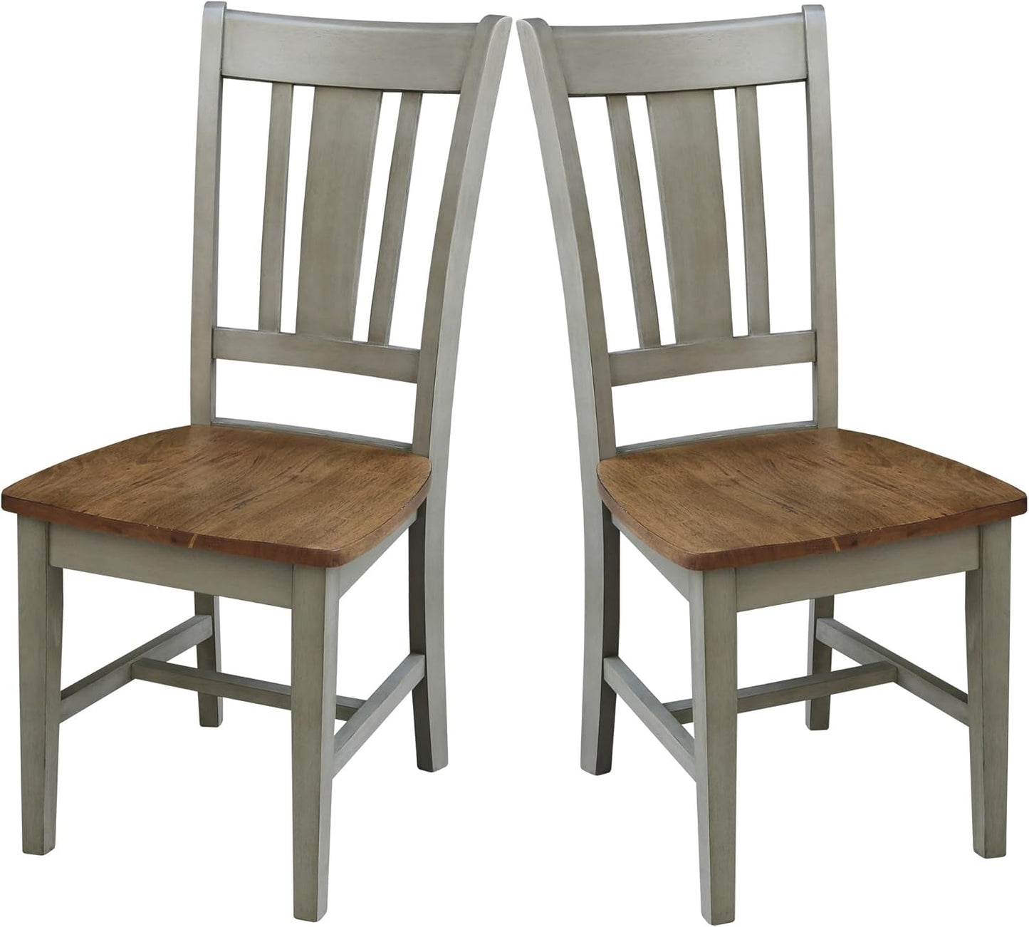 International Concepts San Remo Splatback Chair, Distressed Hickory/Stone