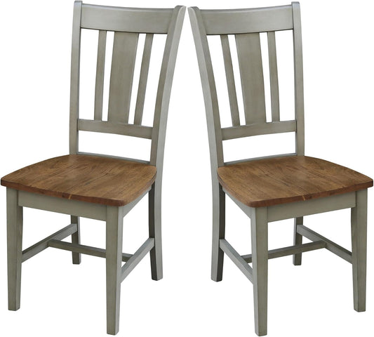 International Concepts San Remo Splatback Chair, Distressed Hickory/Stone