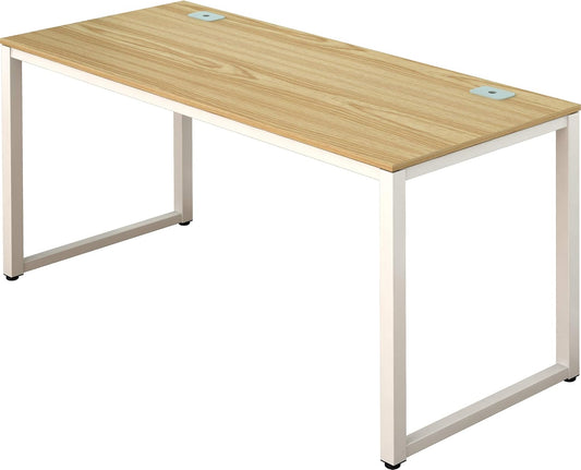 SHW 55-Inch Commercial-Grade Office Computer Desk, Oak