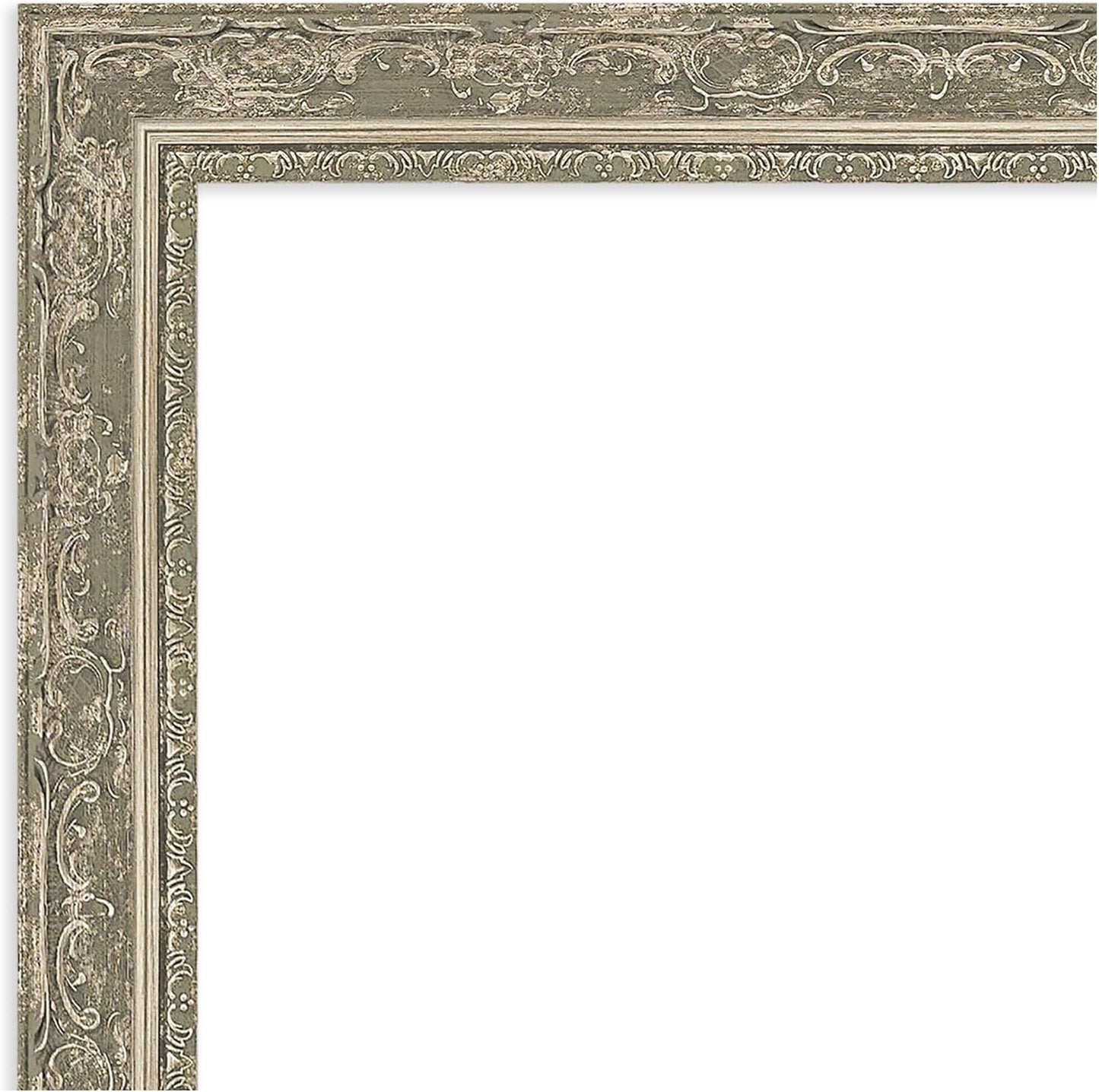 Amanti Art Bathroom Mirror for Over Sink, 27x33 Filigree Silver Rectangle Vanity Mirror, Large Traditional Frame, Hangs Horizonally and Vertically, Bathroom Wall Decor, Beveled Edge