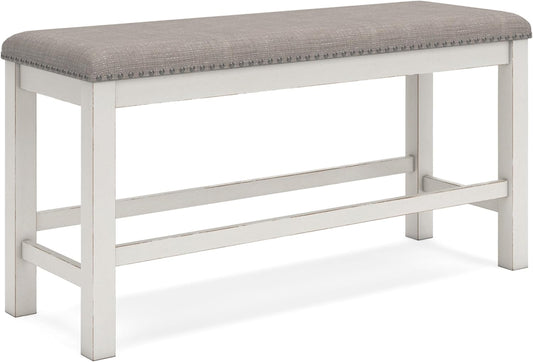 Signature Design by Ashley Robbinsdale 49" Counter Height Dining Bench, Antique White