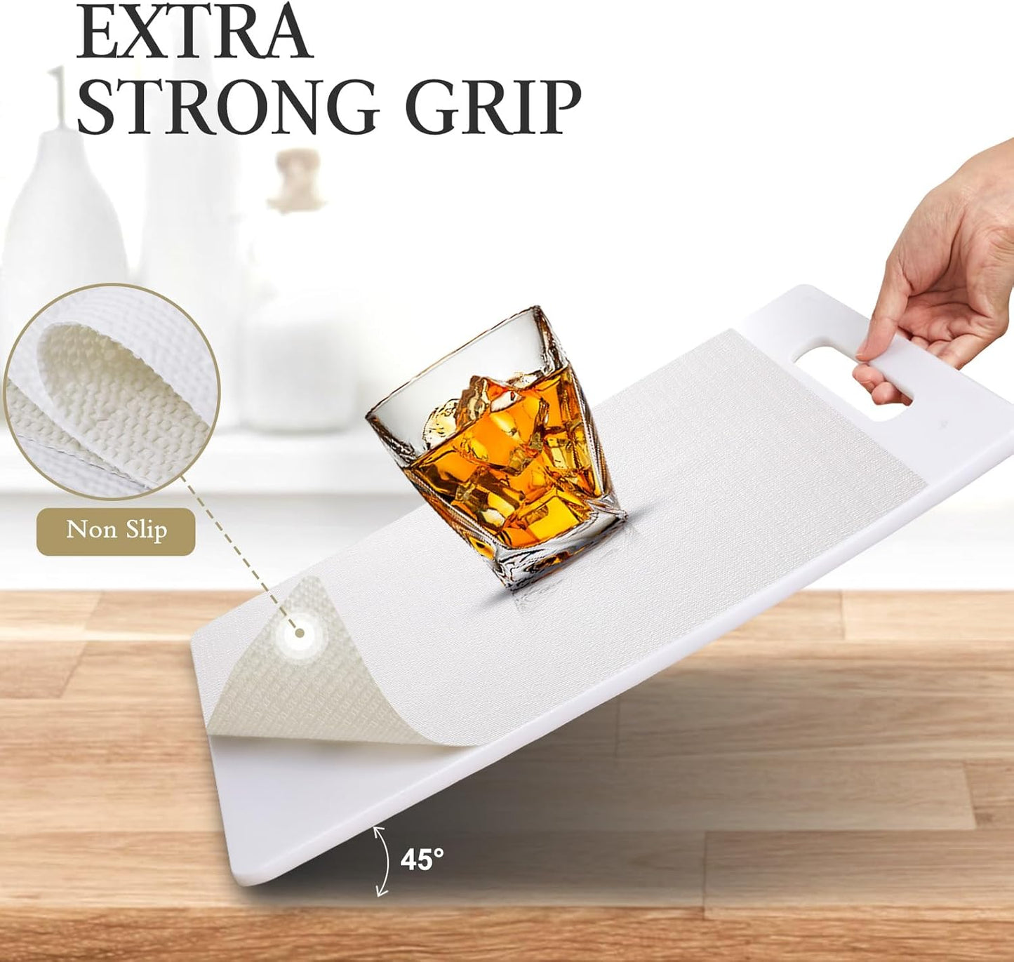 Beautysaid Shelf and Drawer Liner for Kitchen Cabinet, Non Adhesive Non Slip Shelf Paper Waterproof Washable Thickened for Dresser Pantry Shelve Bathroom Protector Liner(White,23.6 in x 20 FT)