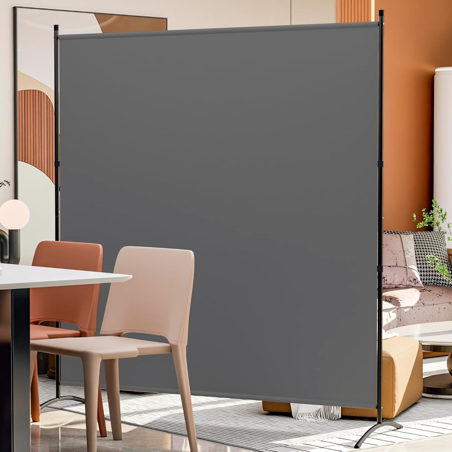Room Divider Folding Privacy Screens, Portable Room Divider Panel 3 Panel Partition Room Dividers Screen Freestanding Room Partitions and Dividers Fabric Dividers for Room Separation (Grey, 1 Panel)