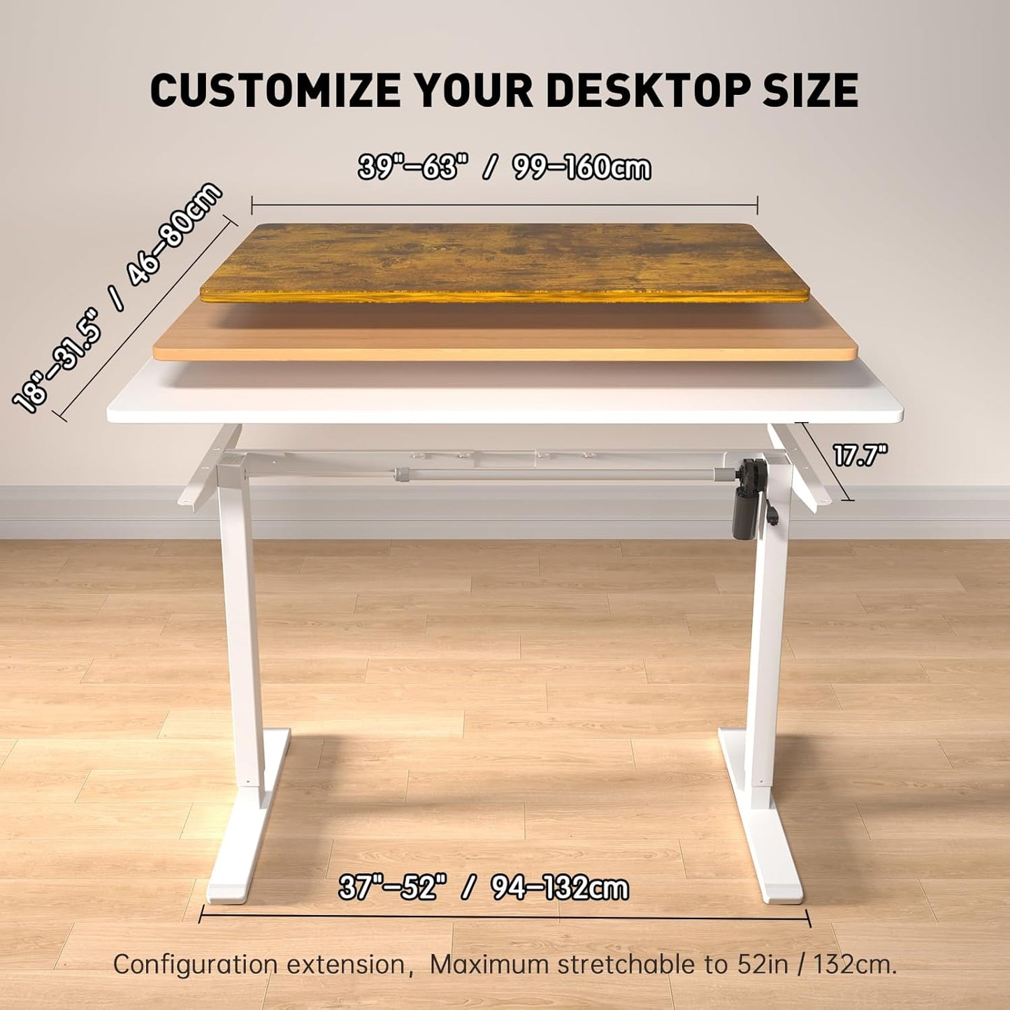 Standing Desk Frame, Electric Adjustable Legs with Memory Presets, Stand Up Desk Frame Workstation, with Cable Management Tray, Headphone Hook, Caster Wheels, for Home Office