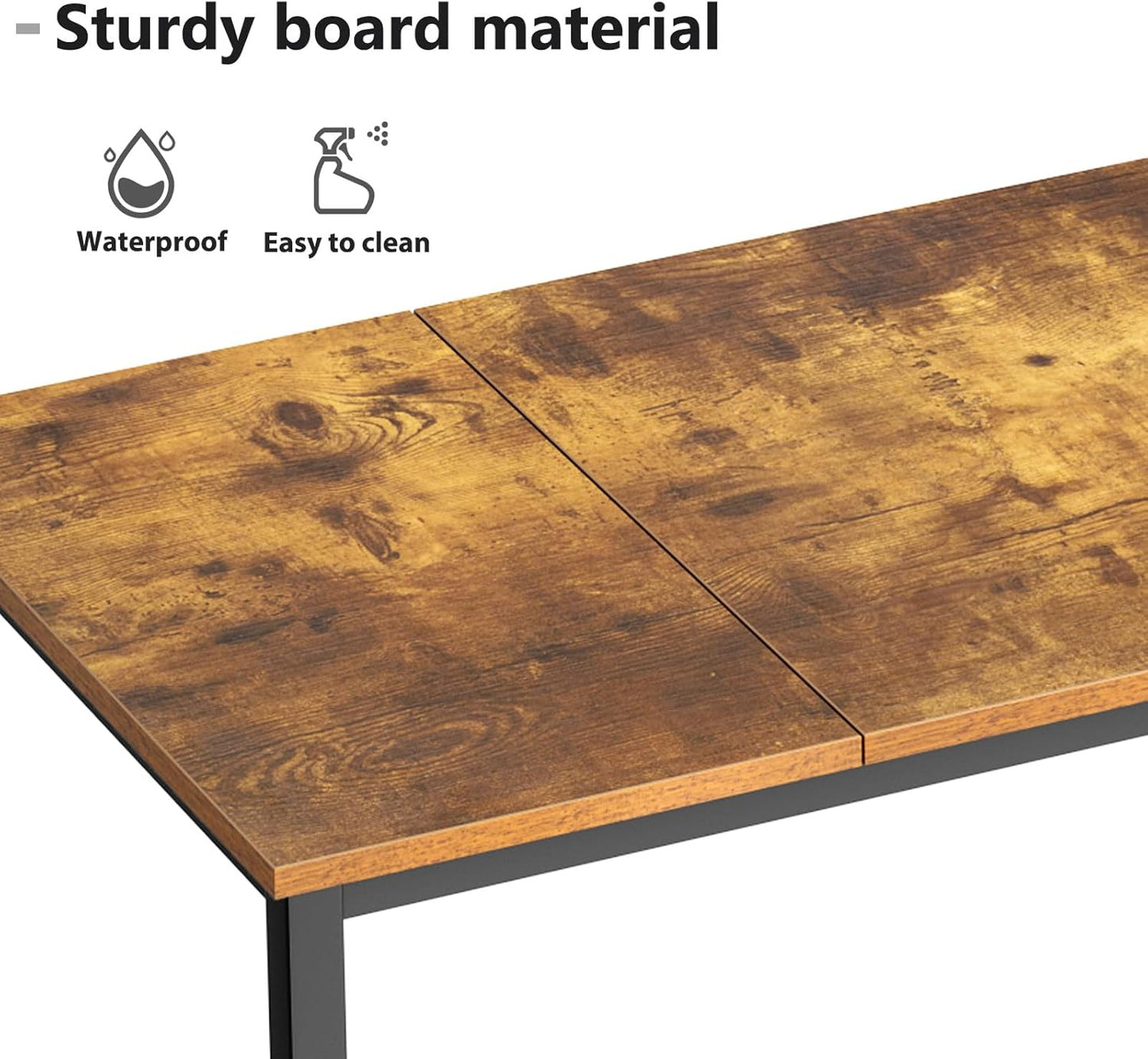 DlandHome 71 inches X-Large Computer Desk, Composite Wood Board, Decent and Steady Home Office Desk/Workstation/Table,23.6 Wide, Retro