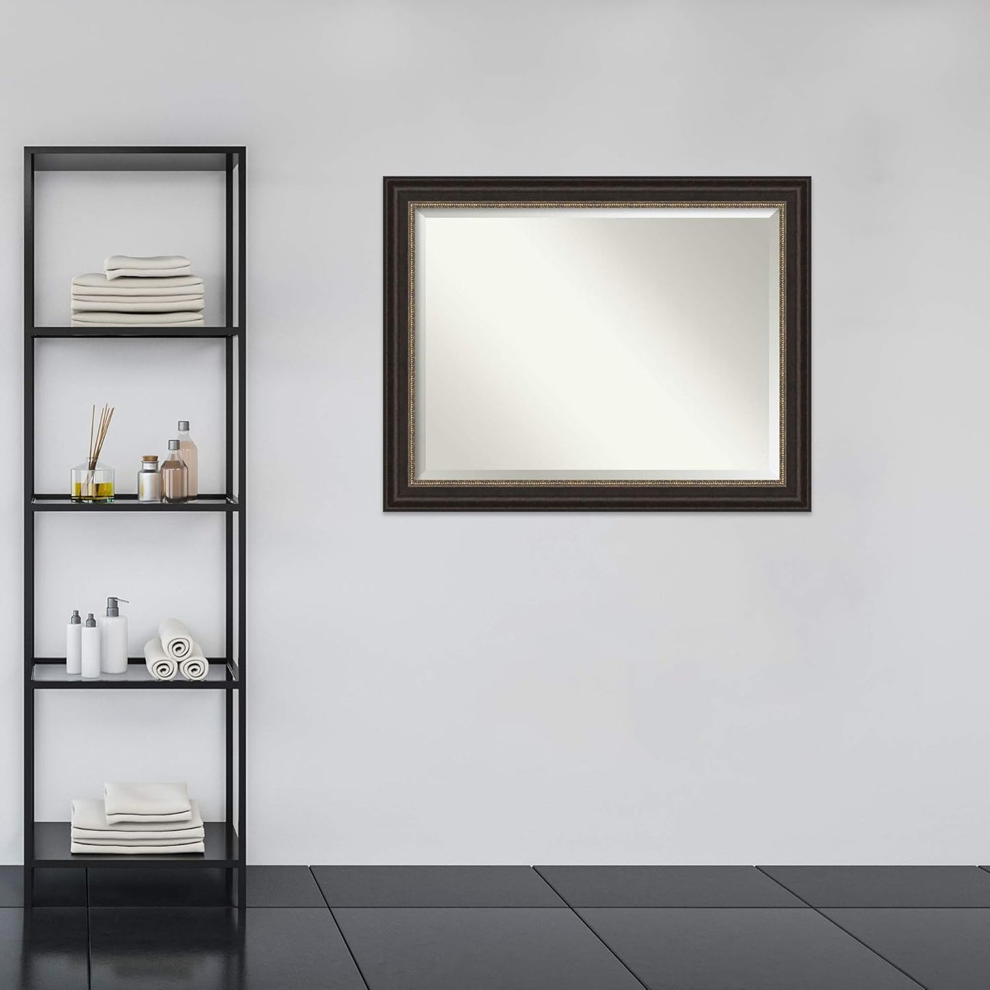 Amanti Art Bronze Bathroom Mirror for Over Sink, 37x47 Paragon Bronze Rectangle Vanity Mirror, X-Large Traditional Frame, Hangs Horizonally and Vertically, Bathroom Wall Decor, Beveled Edge