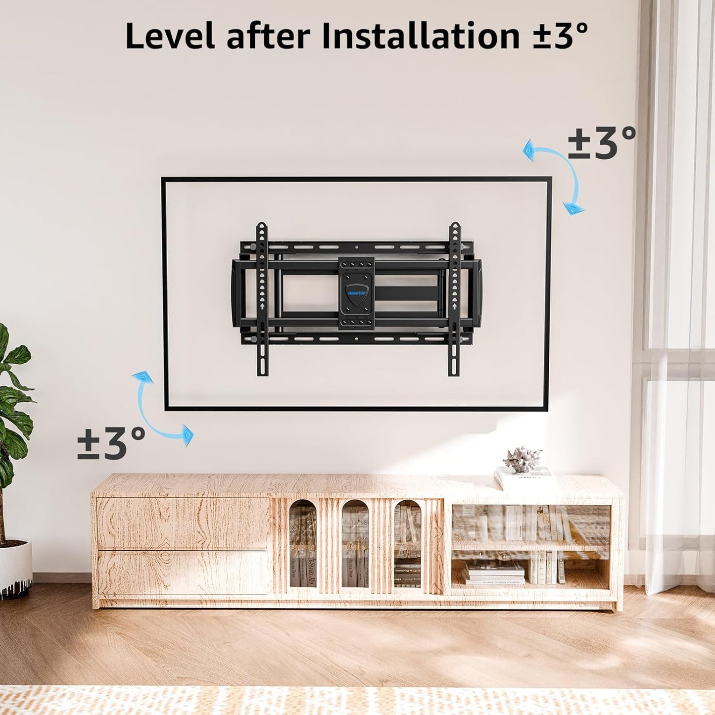 MOUNTUP Long Arm TV Wall Mount for Most 37''-82'' TVs, Corner TV Wall Mount with 30'' Extension Full Motion TVs Mount with Swivel Tilt Max VESA 600x400mm Load Up to 88 LBS, Fit 16/18/24'' Stud MU0019