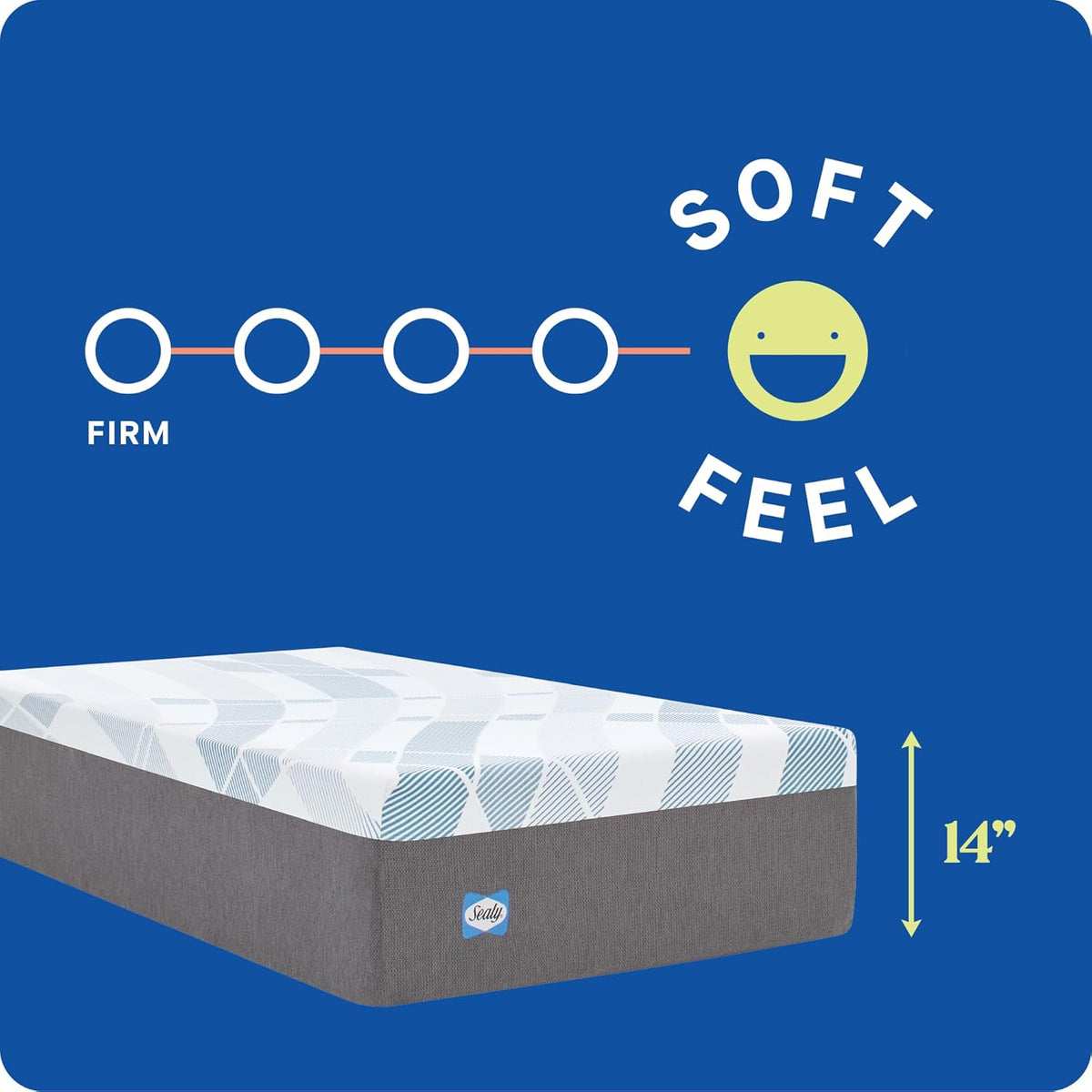 Sealy Dreamlife 14” Foam Mattress-in-a-Box, Queen, SealyComfort Gel Memory Foam, SealySupport Transition Foam, Machine Washable Cover