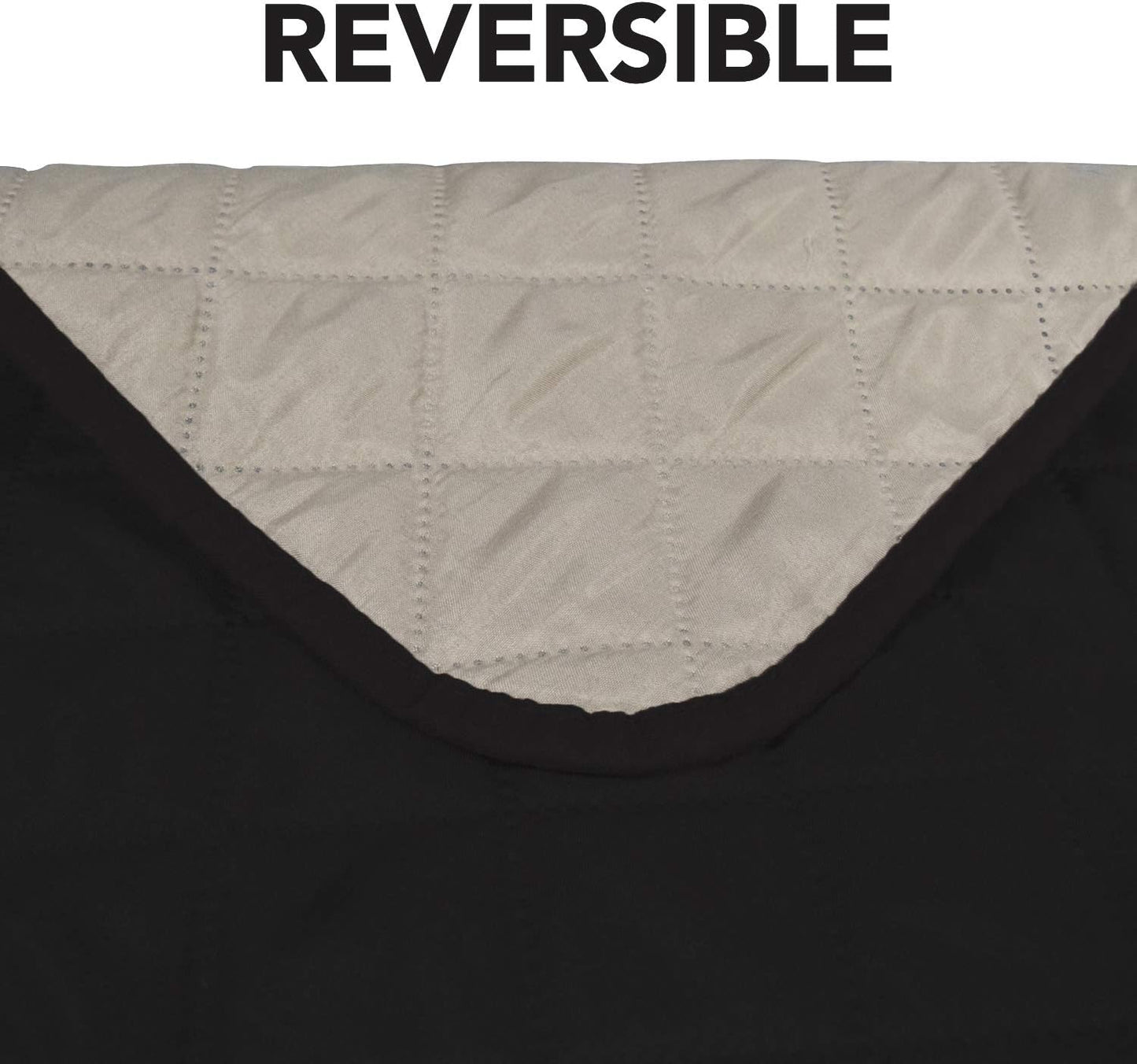 PureFit Reversible Sofa Couch Cover Water Resistant Couch Covers for 3 Cushion, Washable Furniture Cover with Non-Slip Foam and Adjustable Strap for Dogs, Pets (Oversized Sofa, Black/Beige)