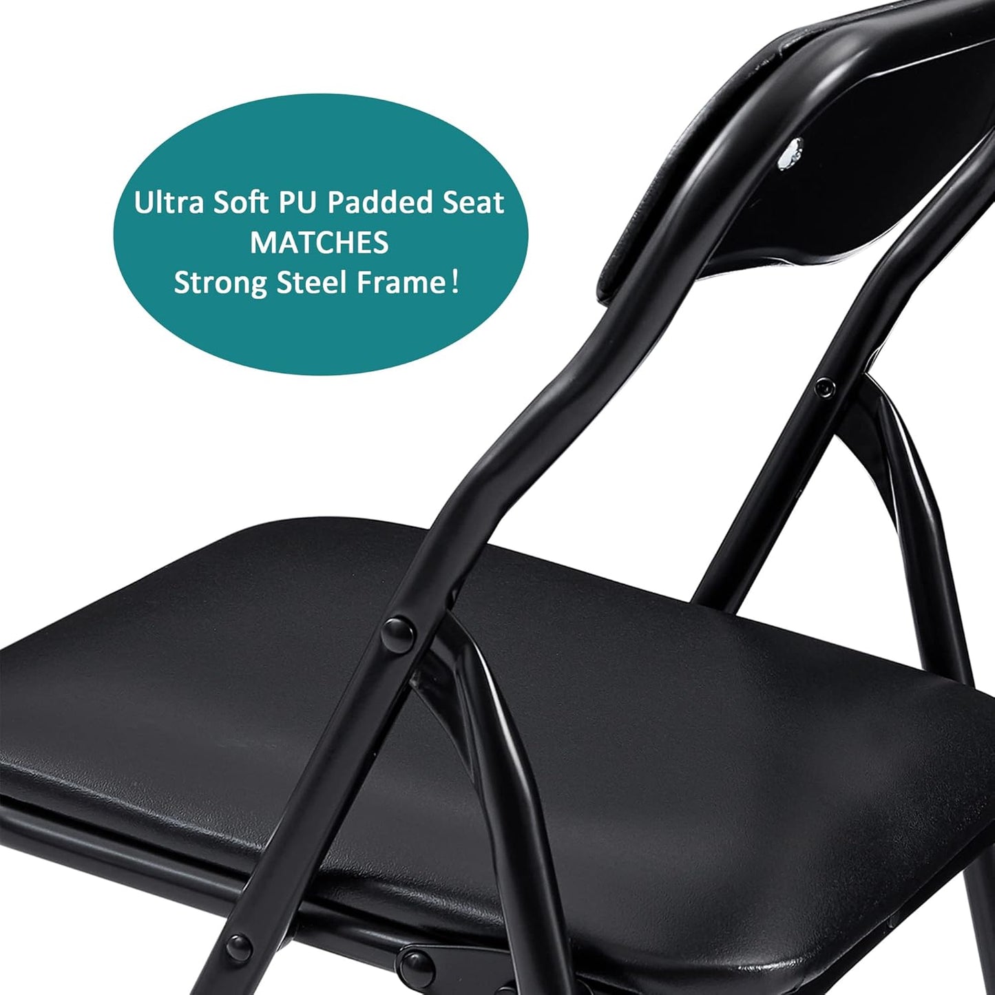 VECELO Kids Folding Activity Table and Chair Set, with Ultra Soft Padded Cushion, 3 Piece, Black