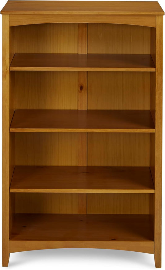 Shaker Style 4 Shelf Bookcase / Solid Wood / 48" High / Adjustable Shelving / Closed Back / Display Bookshelf for Living Room, Bedroom, Home and Office, Cherry