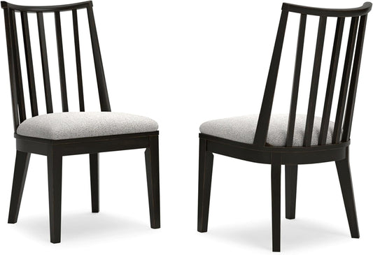 Signature Design by Ashley Galliden Urban Upholstered Armless Dining Chair, Set of 2, Black & Light Gray