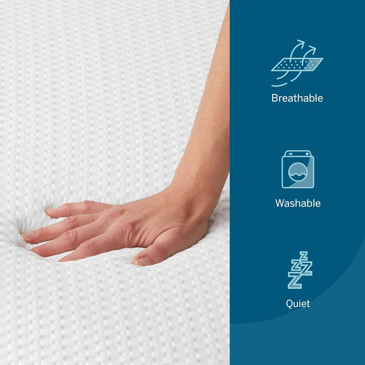 LUCID 4 Inch Lavender Infused Memory Foam Mattress Topper and LUCID Zippered Enclosure Mattress Topper Cover, California King