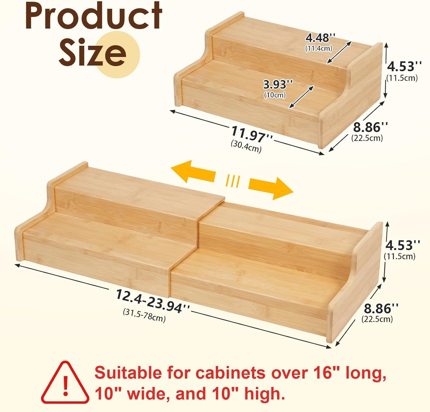 X-cosrack Expandable Liquor Bottle Display Shelf, Tabletop Wine Rack, Countertop Coffee Syrup Organizer Rack, Bamboo Bottle Stand for Liquor Whiskey Display Bar Shelves, Home Bar Display